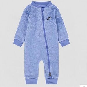 NWOT Nike Baby Boys Blue Sherpa Long Sleeve Onesie